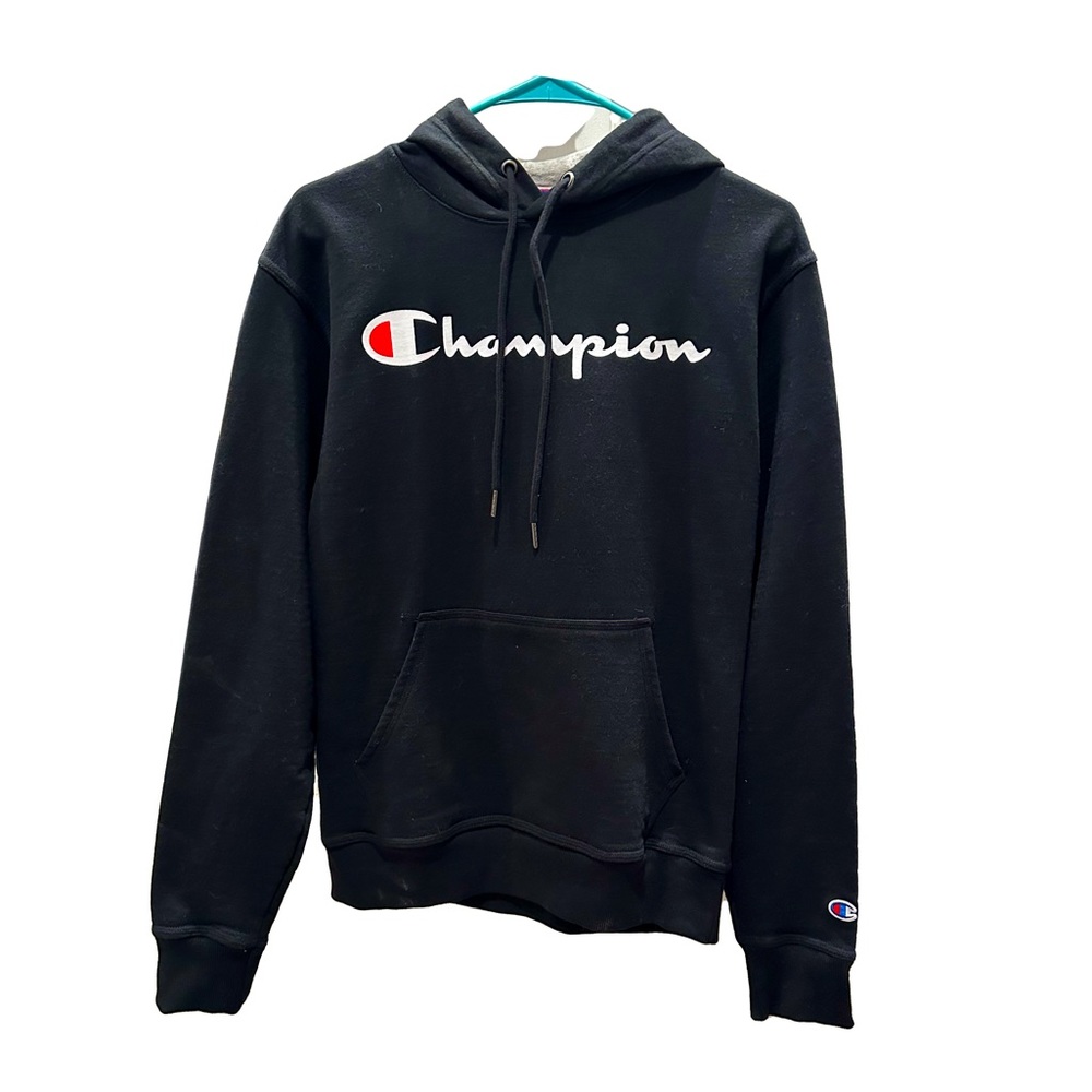 CHAMPION - Black “Powerblend” Fleece Hoodie